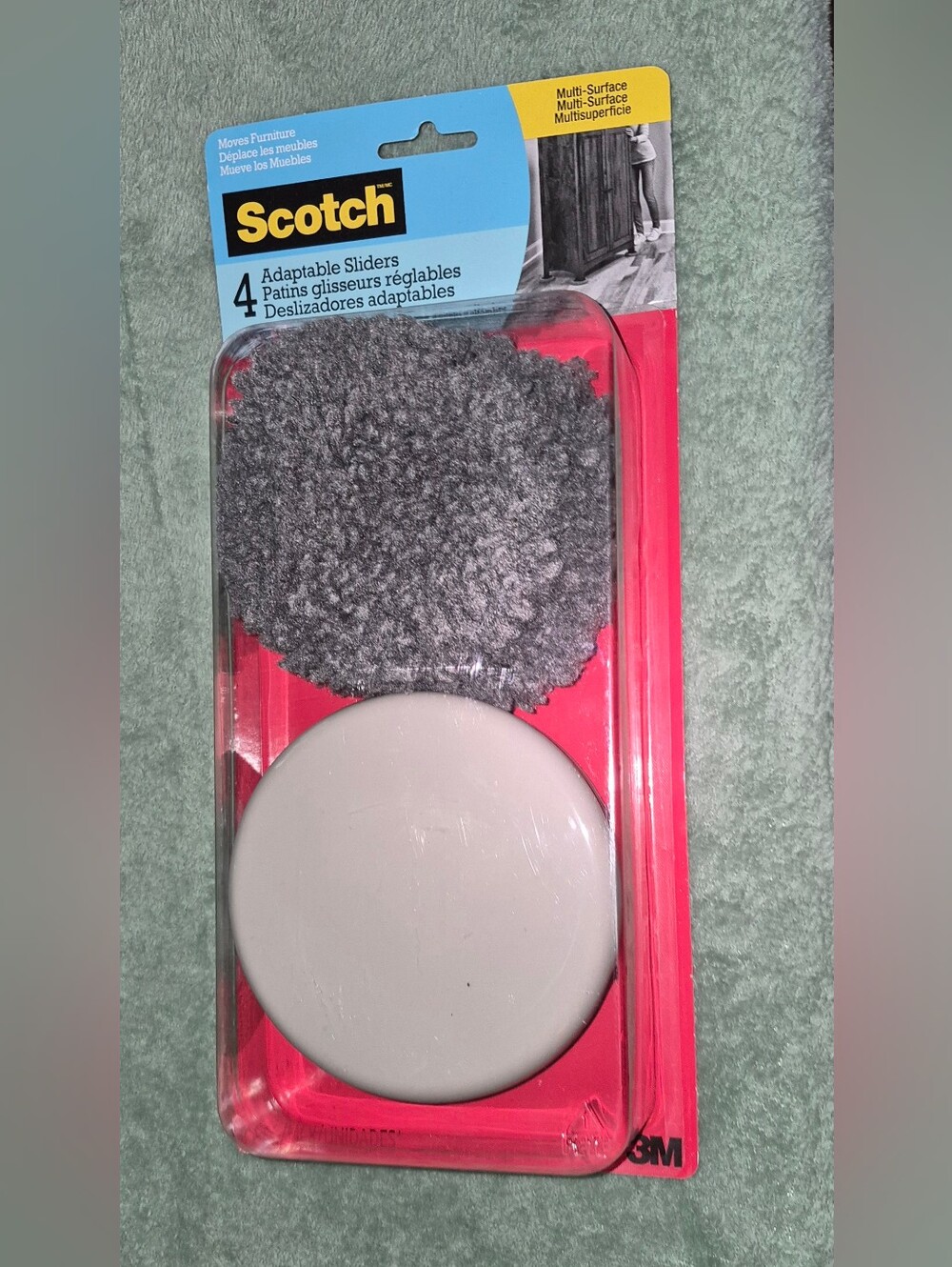 Scotch Adaptable Furniture Sliders - Gray/Beige